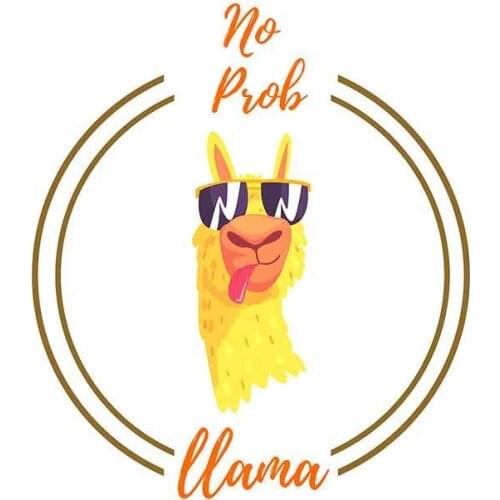 For No Prob Llama Funny Car Stickers Fashion Decal Occlusion Scratch Personality Creative Decoration 13cm*11cm
