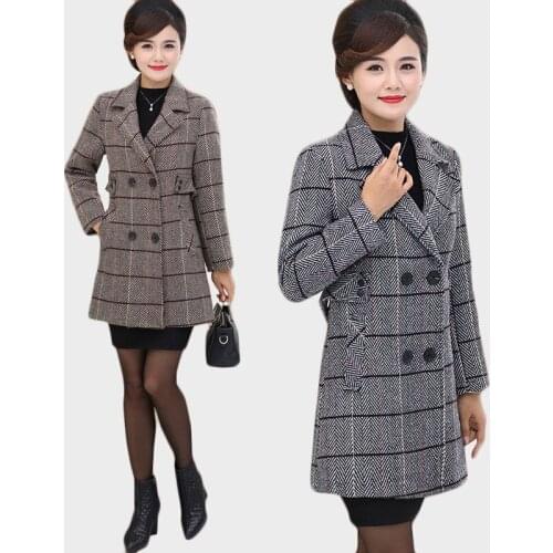 Stylish clothes Elegant women blazer Plaid coat Womens trench coats autumn Outwear Fashionable female clothing Free shipping