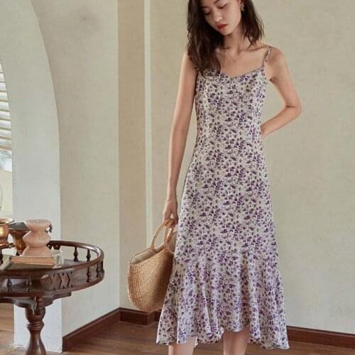 Bella Philosophy New Sleeveless Dress Chic Simple Floral Sexy Daily Cute Summer Dress Vintage Print Female Ruffles Boho Vestidos