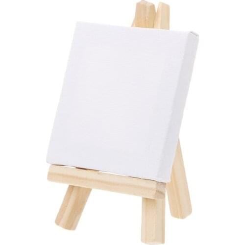 1 Set Wood Easel Advertisement Exhibition Display Shelf Holder Painting Stand and Canvas Art Painting Drawing Supply