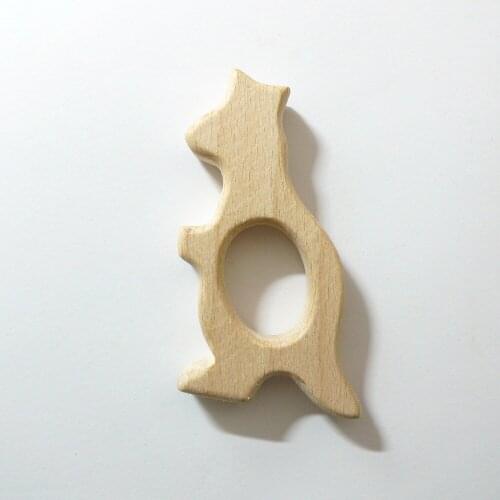10PCS Kangaroo Handmade Natural Newborn Beech Wooden Teether Toys