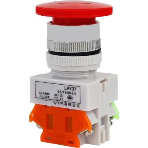11m lay7-11m yh lay37-11m Green/Red 1NO1NC Momentary self-Reset the start Push Button Switch Mushroom button