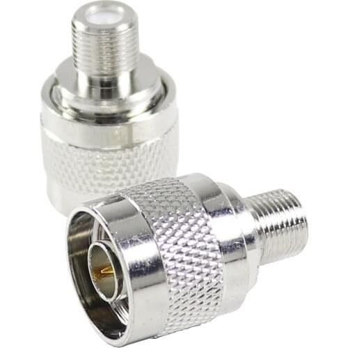 2pcs RF Connector N Male Plug Male Pin to F Female Jack Adapter