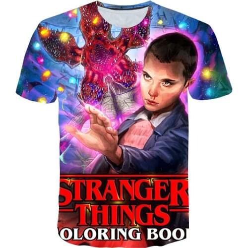 2021 3D Stranger Things Shirt boys clothes New Brand O-Neck T Shirt boy Funny T-shirt casual Summer kids clothes Streetwear Tops