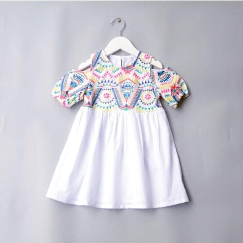 2021 New Girls Dress Summer Kids Off Shoulder Vintage Dress Baby Girls Princess Dress Children Clothing For Birthday Party