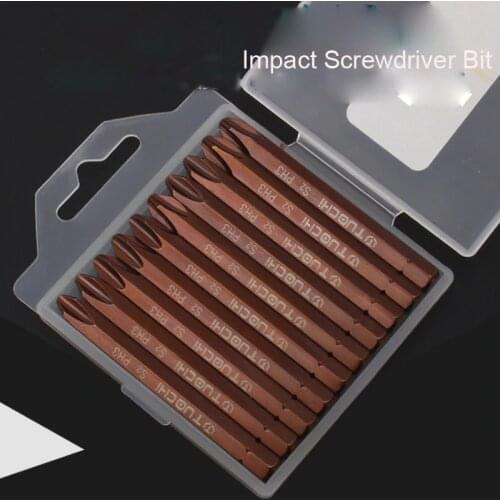 36mm 80mm S2 Alloy Steel Electric screwdriver Bit PH1 PH2 PH3 Slotted Screwdrivers Cross Screwdriver Bit Set with Magnetic