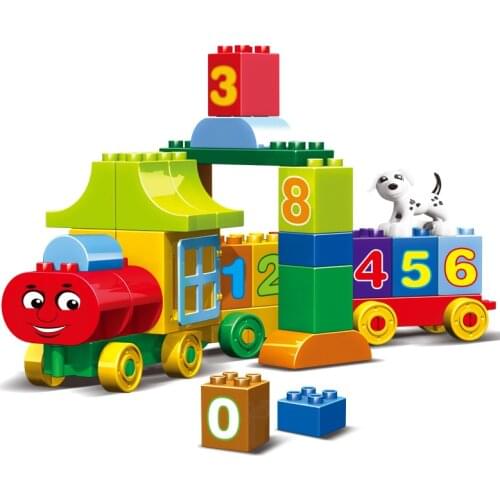 50PCS City Train Building Block Friends Number Figure Diy Brick Set Educational Baby Toys Compatible With Big Size Block brick