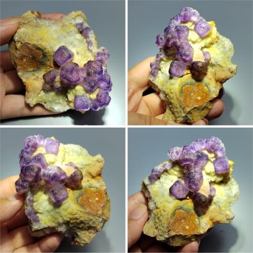 68.8gNatural purple fluorite and quartz, home decoration, healing energy chakra mineral samples