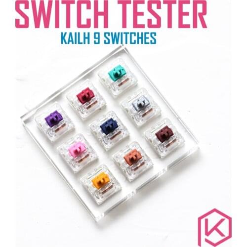 9 switch switches tester with acrylic base blank keycaps for mechanical keyboard kailh heavy pro purple gold copper navy pink