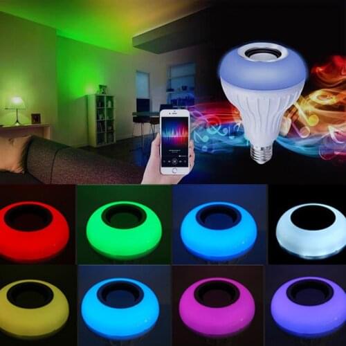 E27 RGB Bluetooth Speaker, LED Bulb, Wireless Bluetooth Connection, Audio Playback, Dimmable Bulb with 24-key Remote Control