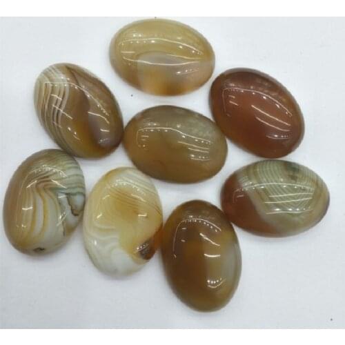 10PCS Nature Semi Precious Stone Cabochons Oval Shape 18X25MM Agate Beads Accesories Hot Sales Free Shipping