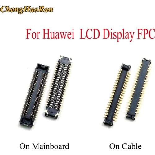 ChengHaoRan 2PCS LCD display FPC Connector on mainboard/cable For Huawei Honor 9 9i nova 2 plus nova 3 3E 3i nova3
