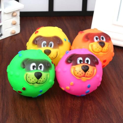Pet Dog Ball Toys for Small Dogs Rubber Chew Puppy Toys Resistant To Bite Teeth Training Dog Toys Funny Interactive Pet Supplies