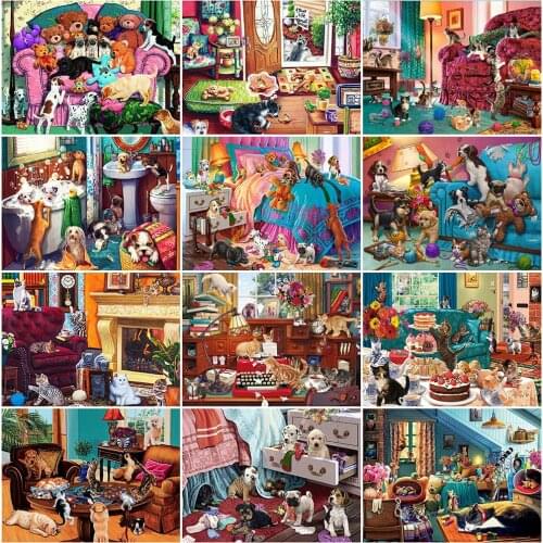 EverShine Diamond Mosaic Dog Cross Stitch Diamond Embroidery Animal Picture Of Rhinestone Art Painting Needlework Handmade Hobby