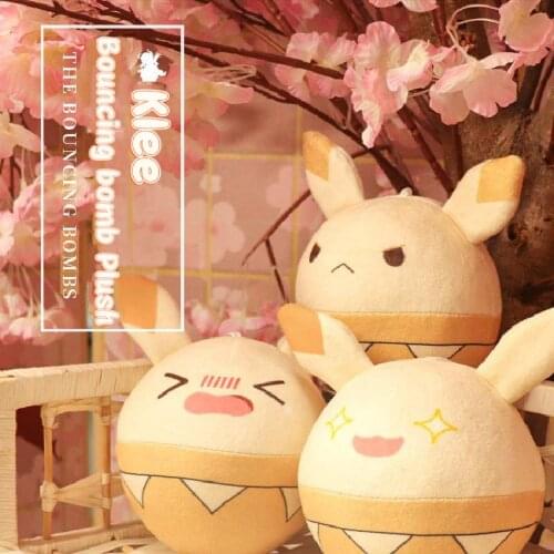 Genshin Impact Project Anime Manga Game Peripherals Cartoon Cute Kawaii Klee Bouncing Bombs Stuffed Plush Toys Keychain Pendant