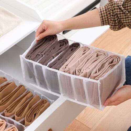 Closet storage Plaid drawer organizers Wardrobe bedroom foldable Underwear box Cabinet cloth box for socks home storage Fabric c