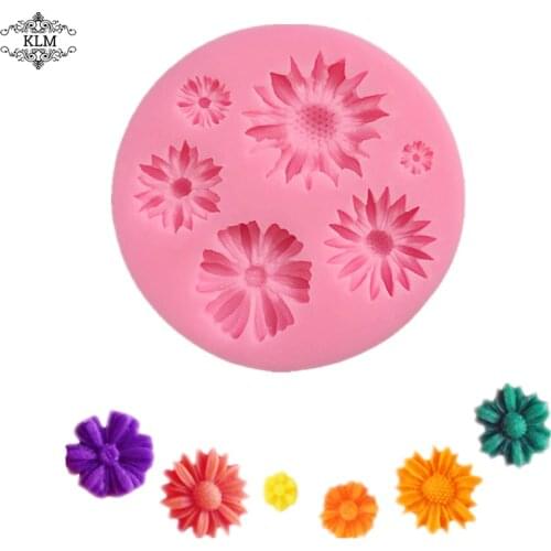 KLM Chrysanthemum Resin Mold Chinese Cake Mold DIY Chocolate Flower Mold Clay Tools Cake Decoration Kitchen Baking Tools
