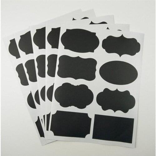 Hot 2000 sheet/lot 8 stickers/sheet Waterproof Chalkboard Stickers Spice Label Jars Bottles Tags Blackboard Labels Sticker