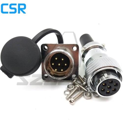 WF20 series Waterproof metal circular 7-pin connector, power and signal waterproof cord led wire connector ip67