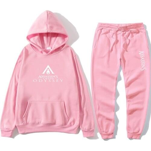 2021 Spring And Autumn Mens/womens Hoodie Set Fashion Womens Hoodie + Trousers 2 Piece Set Womens Sports Hooded Set