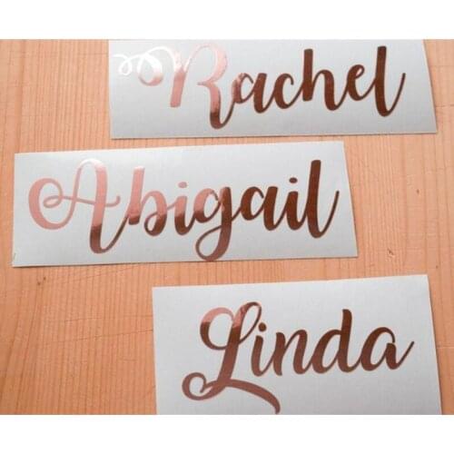 5pcs Custom rose gold name decal stickers, envelope seals, glitter names Stickers, party cup decor, invitations, thank you cards