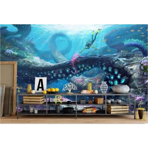 Custom mural 3d photo wallpaper undersea world anime decor painting 3d wall murals wallpaper for living room walls 3 d