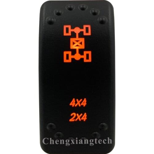 Orange Led Light - Car Boat Caravan Marine Rocker Switch- Laser Eatched- 4X4/2X4 -12v 24v for Carling ARB NARVA 4X4 -Waterproof