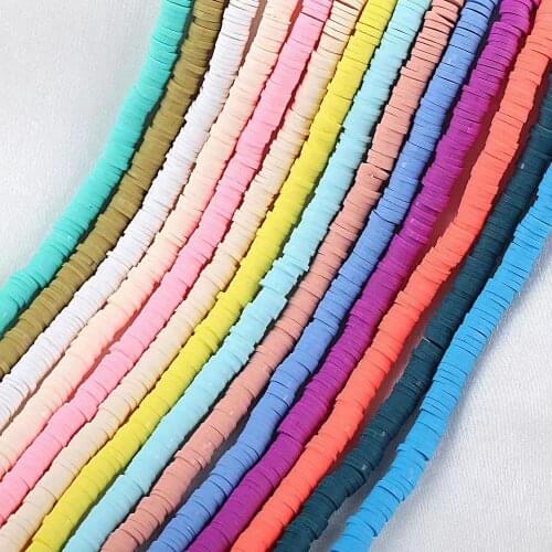 500pcs/6mm Flat Round Clay Beads Chip Disk Loose Spacer Handmade Boho Slice Beads For DIY Jewelry Making Bracelets