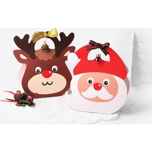 Portable Christmas Packaging Gift Box Custom Wholesale Elk Candy Creative Packaging Cartoon Gift Box Christmas