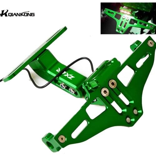 For KAWASAKI ZX6R ZX-6R 2000 2001 2002 2003 2005 2006 2007 Motorcycle Adjustable Bracket Licence Plate Holder Frame Number Plate