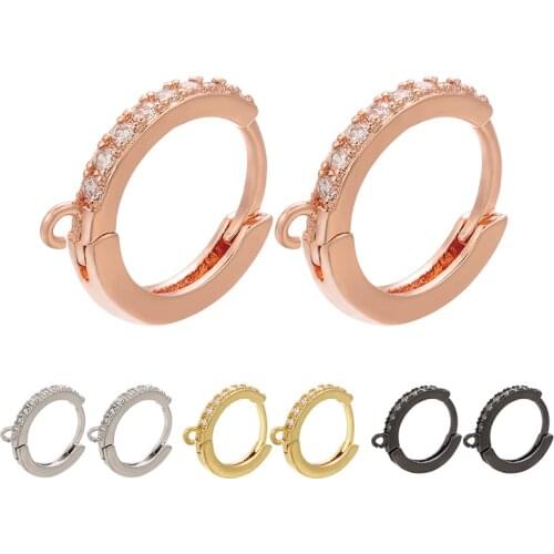 ZHUKOU Beautiful 14x16mm round crystal earrings for women DIY handmade jewelry accessories fashion Gold earrings model:VE84