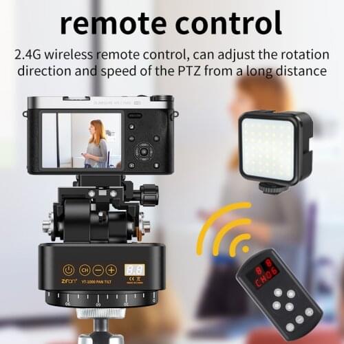 ZIFON YT-1000 Panoramic head Automatic Tripod Head Stabilizer Motorized Rotating remote control for Phones Cameras DSLR