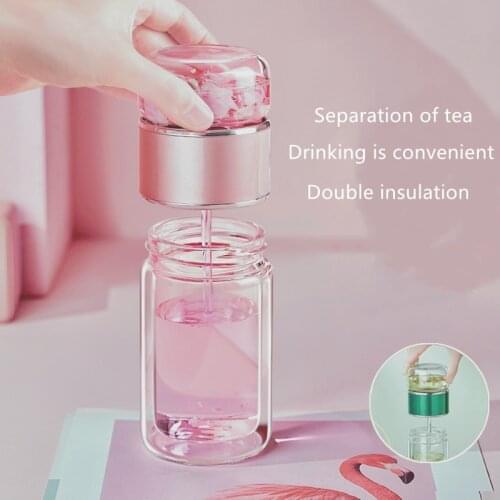 Tea Separation Glass Filter Mesh Flower Tea Cup Men and Women Portable Office Home Water Cup Brewer Tea Strainer Kettle