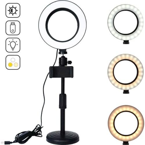 Selfie Studio Video Camera LED Ring Light Photo Lamp Led Fill Light Photography Accessories Lighting+Phone Holder Live