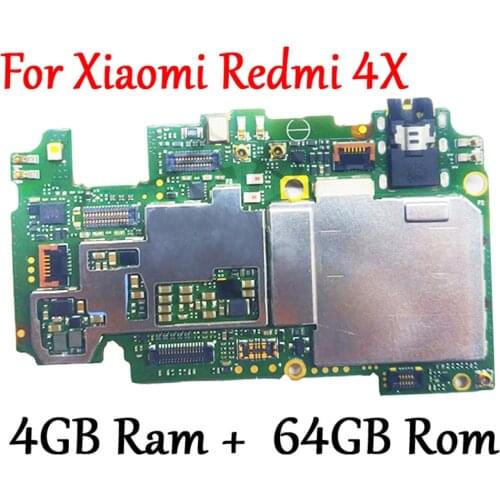 Tested)Full Work Original Unlock Motherboard For Xiaomi Redmi 4X 4GB+64GB Logic Circuit Board Plate Fast Ship