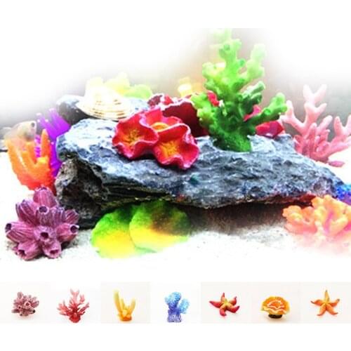 Hot Resin Coral Decoration Colorful Fish Aquarium Decoration Artificial Coral for fish Tank Resin Reef Rock Lanscaping Ornaments