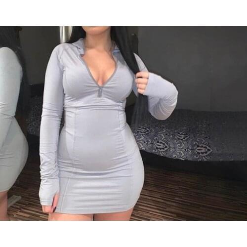 YYCZF Sexy Plus Size Bodycon Mini Dress Long Sleeve Fall Clothes For Women Fashion Oversized Vestidos Night Party Club Dresses