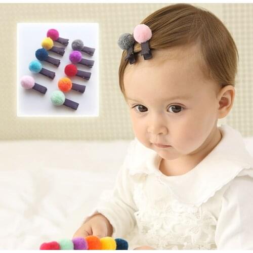 Fur Ball Hairpins Barrettes for Cute Baby Girls Headwear Children Accessories Hairpins Protect Hair Well Kids Hair clip