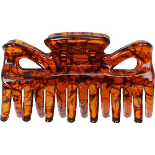 Ladies Girls Hair Claw Clip Clamp Headwear Plastic Hair Accessories - Dark Coffee