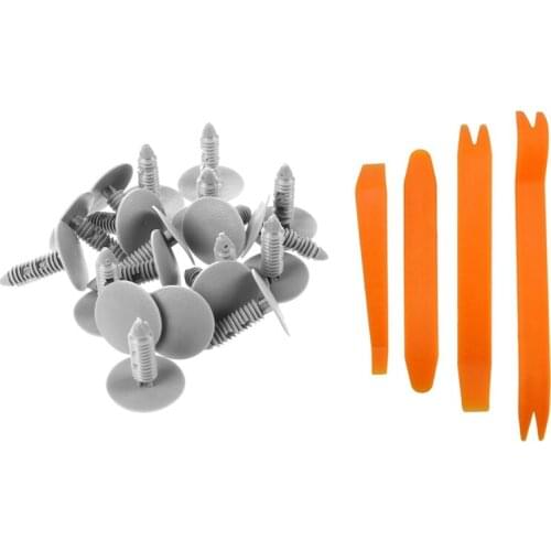 20Pcs Car Trim Clips Rivet Fastener 6mm Hole 26mm Head with Door Removal Pry Open Trim Panel Clip Lights Radio Audio