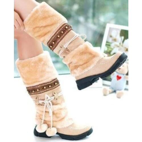Winter Warm Thickened Fur Over Knee High Heel Boots Women Shoes Fashion Sexy Botas Long Woman Footwear AH053 size 35-40 ghu89