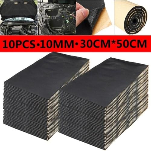 10Pcs 5-10MM Car Sound Proof Deadening Upgarded Car Truck Anti-noise Sound Insulation Cotton Heat Closed Cell Foam 30x50cm