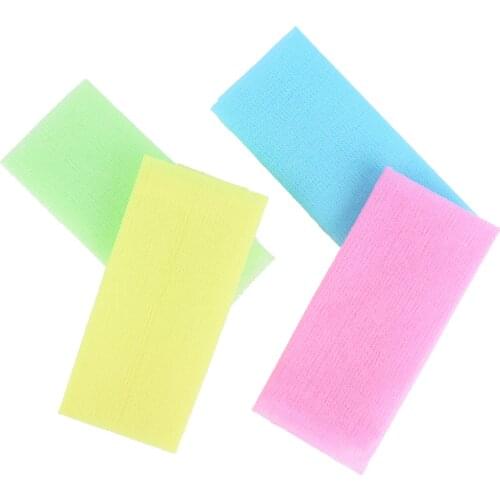 1PCS Back Scrub Body Cleaning Nylon Japanese Exfoliating Beauty Skin Bath Shower Wash Cloth Towel Washing Sponges& Scrubbers