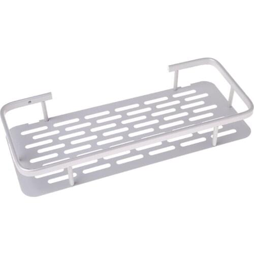 1 Tier Wall Mounted Bathroom Shelf Shower Rack Shampoo Soap Holder Hanger