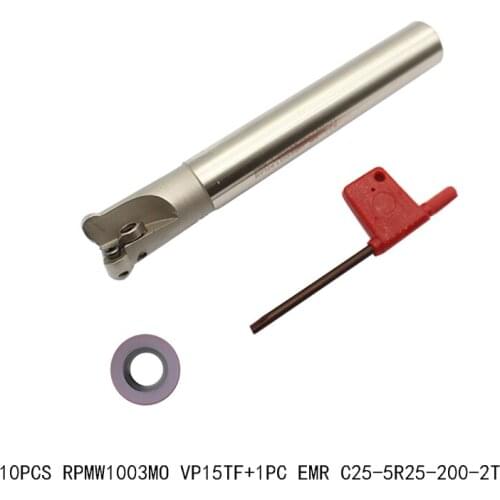10PCS RPMW1003MO VP15TF+1PC EMR C25 5R25 200 2T machining center handle carbide insert of cnc lathe cutter