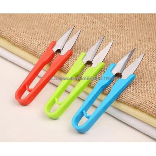 200pcs Plastic Handle Sewing Scissors Scissor Tailor Snip Thread Textiles Yarn Cutter Cross Stitch Craft Tool