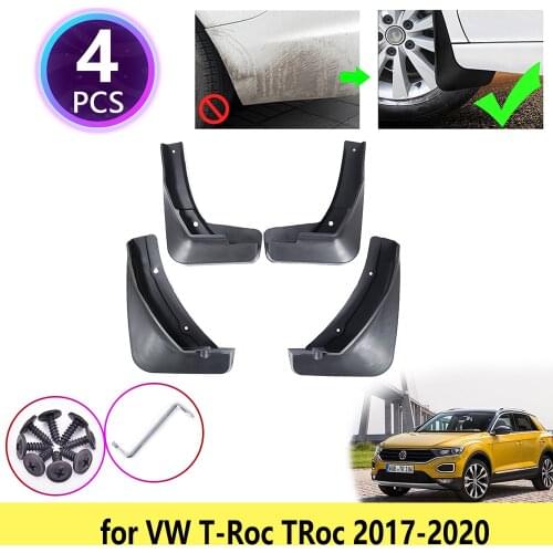 4 PCS Mudguards Mudflap Fender Mud Flaps Splash Muddy Baffle Accessories for VW Volkswagen T-Roc TRoc T Roc 2017 2018 2019 2020