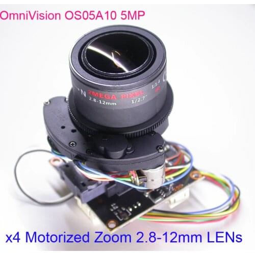 5MP AHD motorized 2.8-12mm Zoom & Focus LENs 1/2.7" OmniVision OS05A10 CMOS + NVP2477 CCTV camera PCB board module