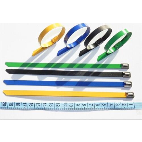 500pcs/lot 41 inch 4.6mm x 1050mm Thickness 2.5mm Best 304 Grade colorf self locking Stainless Steel cable ties