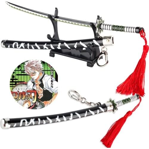 AnimeDemon Slayer Sword Keychain Kimetsu No Yaiba Cartoon Kamado Tanjirou Blade Of Ghost Weapons Props Gift Sword Toy Collection